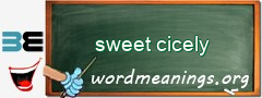 WordMeaning blackboard for sweet cicely